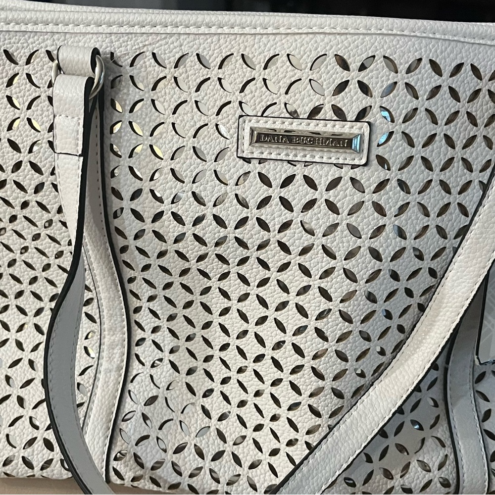 Dana Buchman Cream Laser-Cut Tote